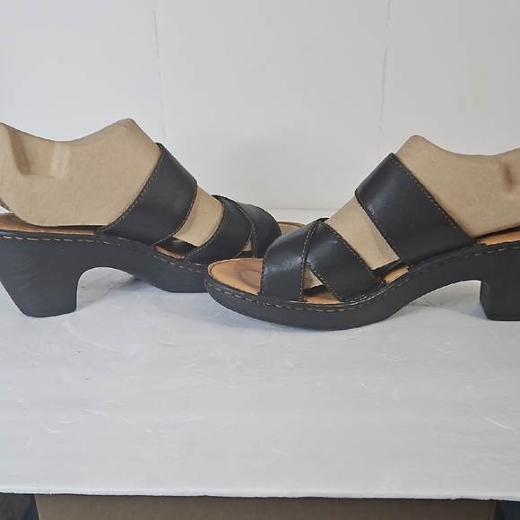 Born Black Leather Mules with Ergonomic Design - Picture 7 of 13